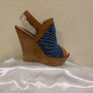 Steve by Steve Madden Wedge/Platform Blue/Lace/Mesh W/Strap